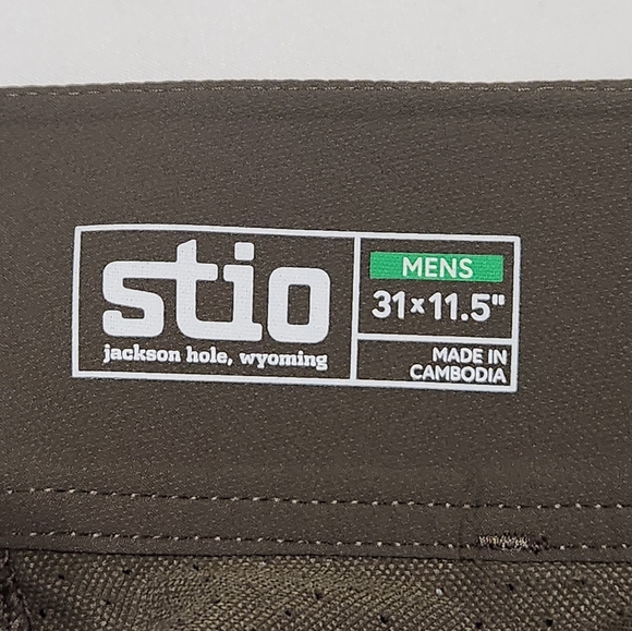 Stio OPR Shorts Knotty Pine Mountain Biking Olive Green Gorpcore 31 X 11.5 - Picture 7 of 15